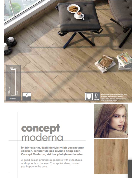 ლამინირებული იატაკის საფარი AGT MODERNA CON V10*155*1200 AC04 (1 შეკვრა = 1.4770 მ2)