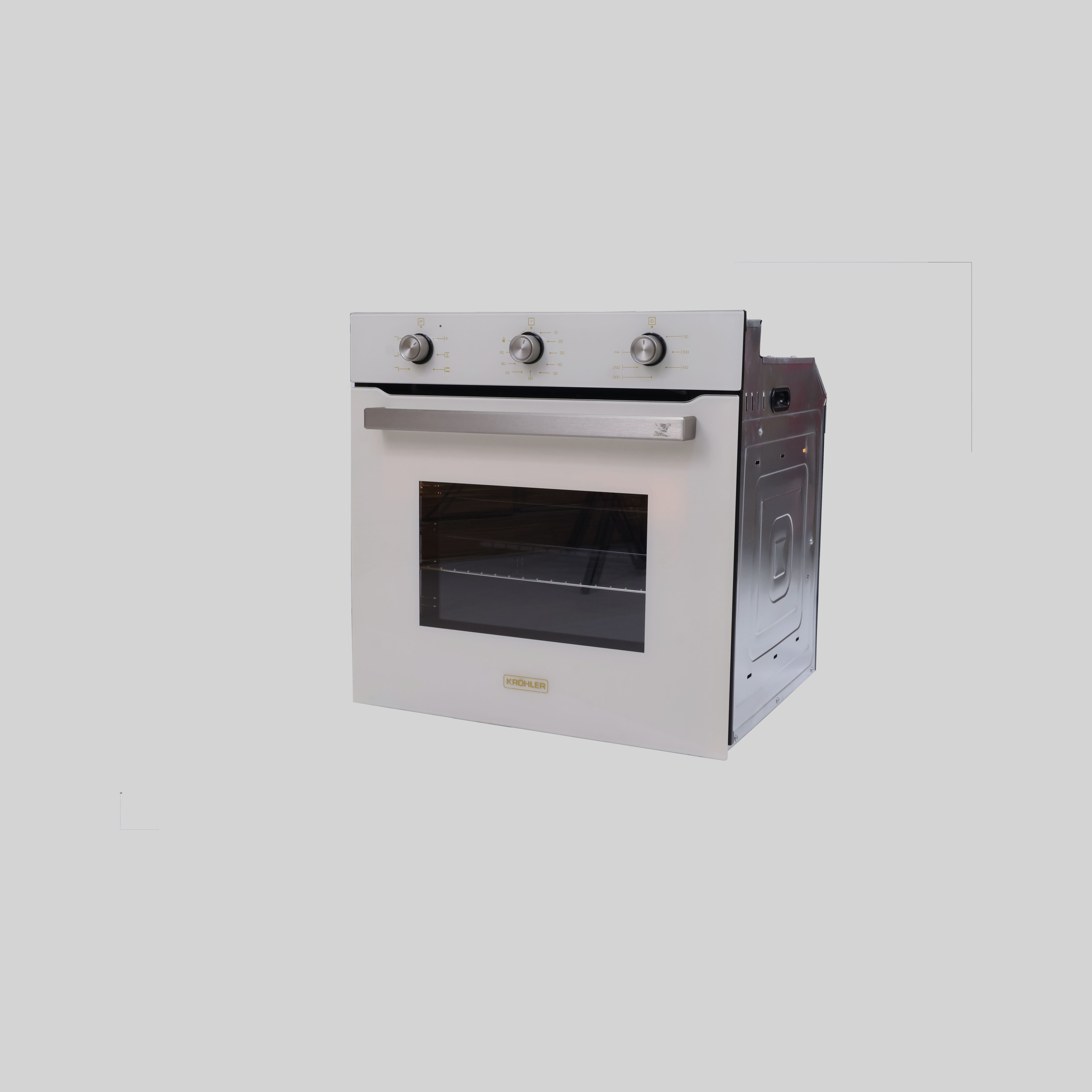 2160 С60 ჩასაშენებელი ღუმელი 76ლტრ. კრემი შუშა 6PR./Timer-Touch/Thermostat/Turbo fan ELETTI — ფოტო 2