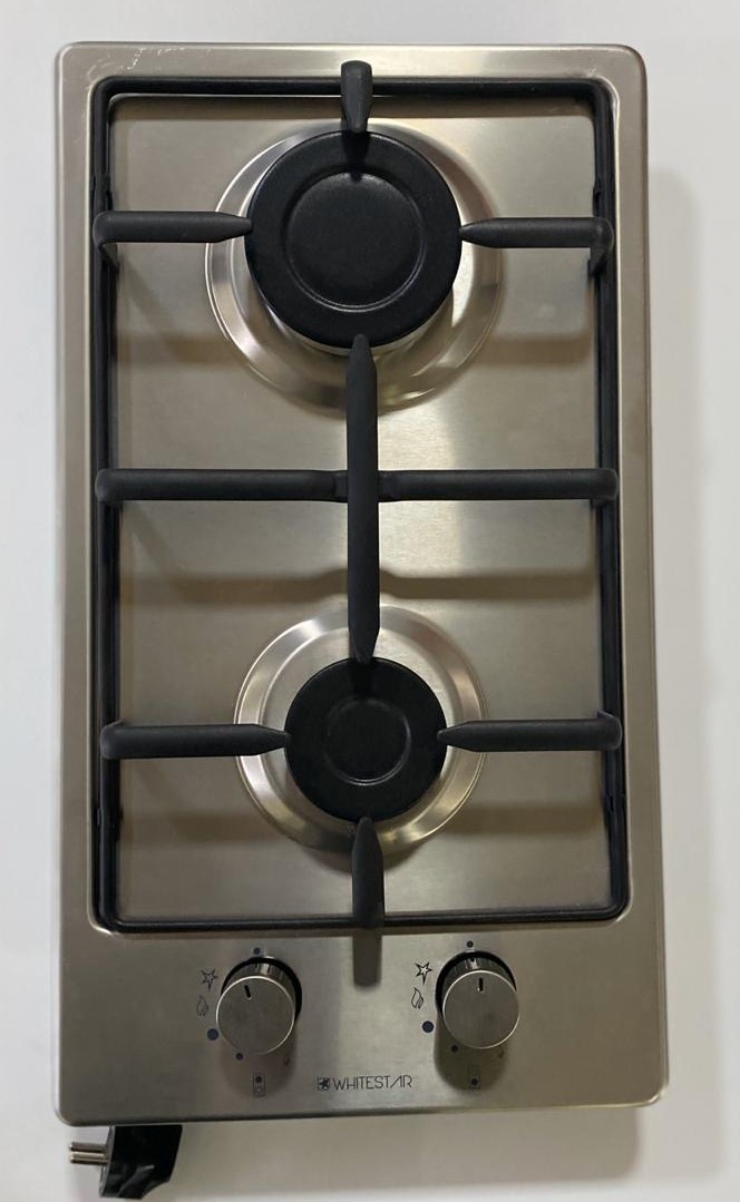 41220N გაზქურა 30cm,ss inox body,aut.gas cut-off safety system,enamel pan supports,2 gas burner