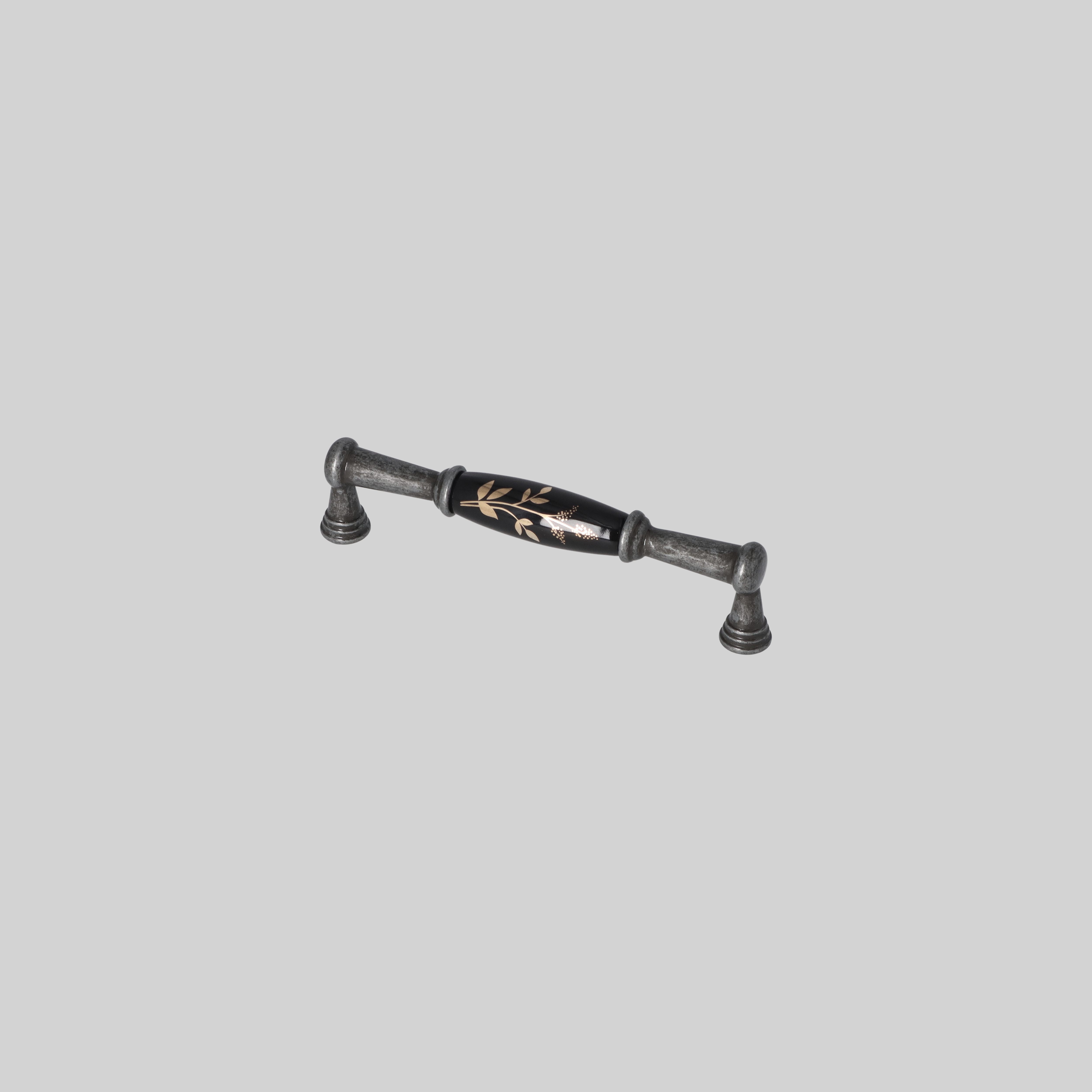 1045-160-GM-178-SYH სახელური L=160mm. შავი+ნახატი ERKUL
