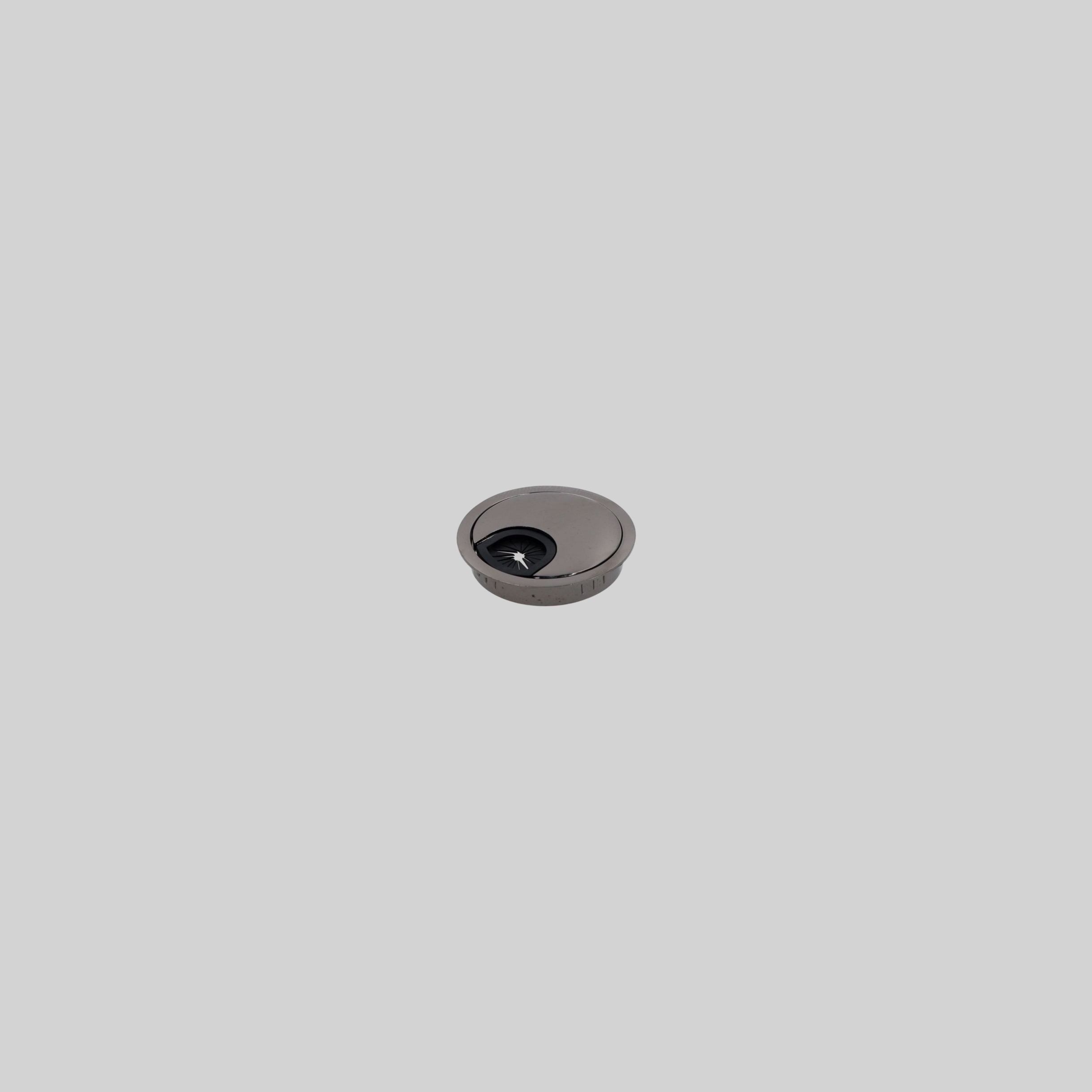 კაბელის ამოსაყვანი ხუფი (ლითონი) D60mm, CHROME-BLACK