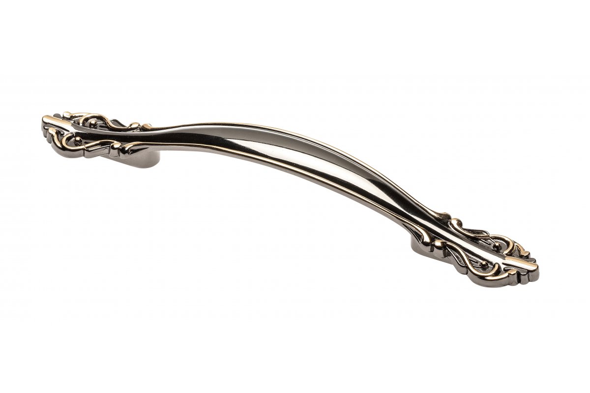 UZ-WERON-128-12 სახელური ვერონა შავი/ქრომი C=128mm GTV