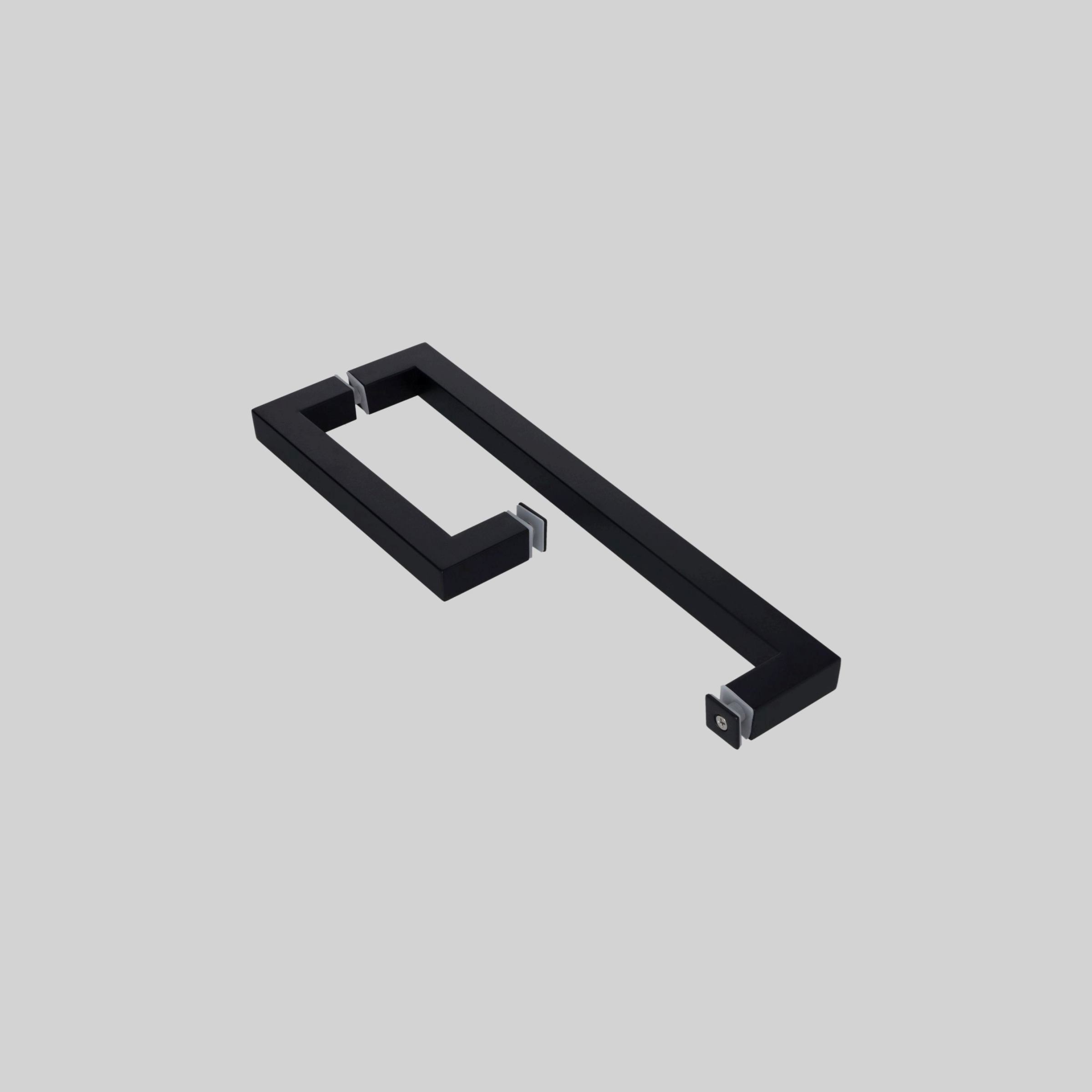 შუშის კარის სახელური SUS304 1mm 25*25*225*400mm BLACK TME833
