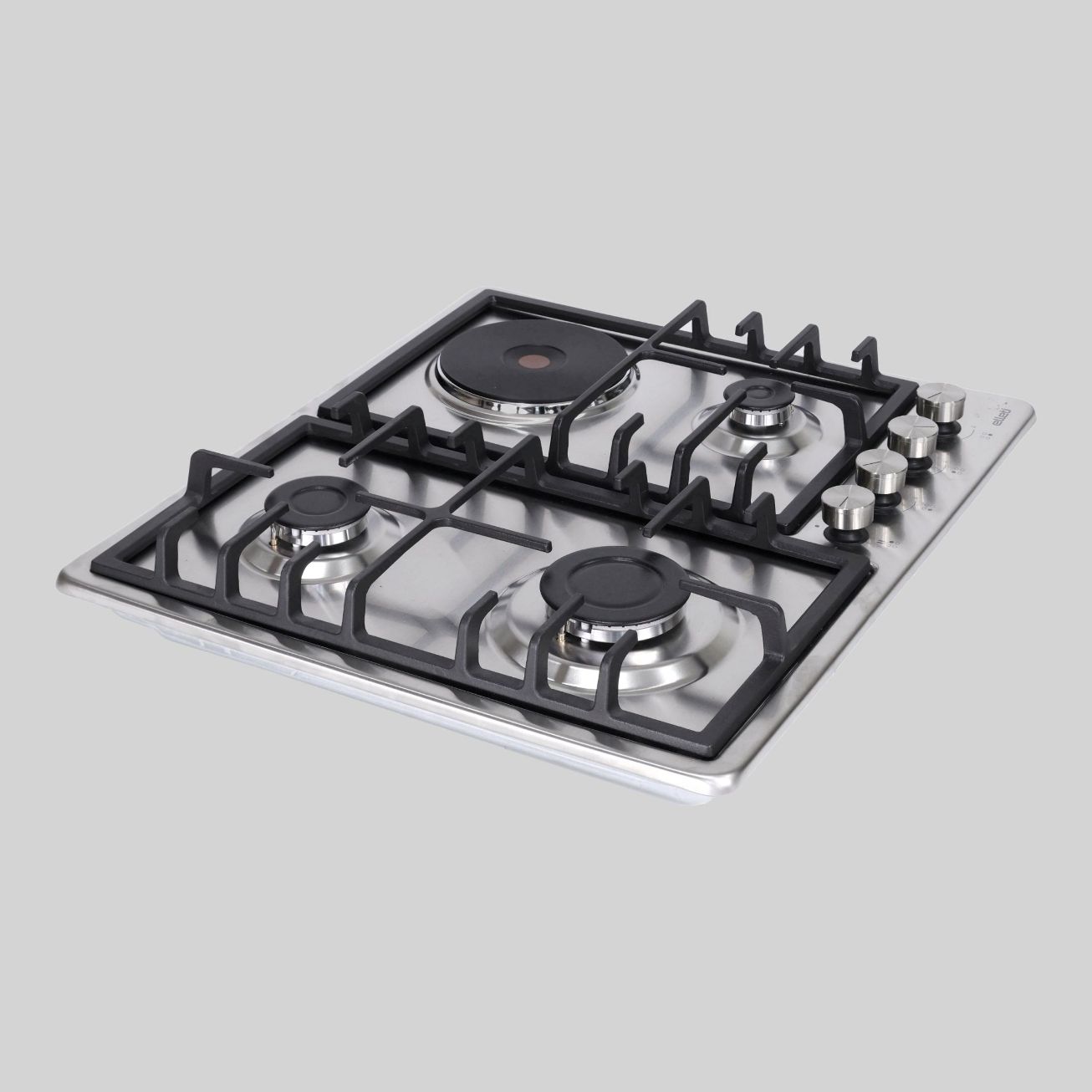 34210DNG ჩასაშენებელი გაზქურა 60cm ss inox კონტროლით (3 gas,1 playt 1500w) ELT