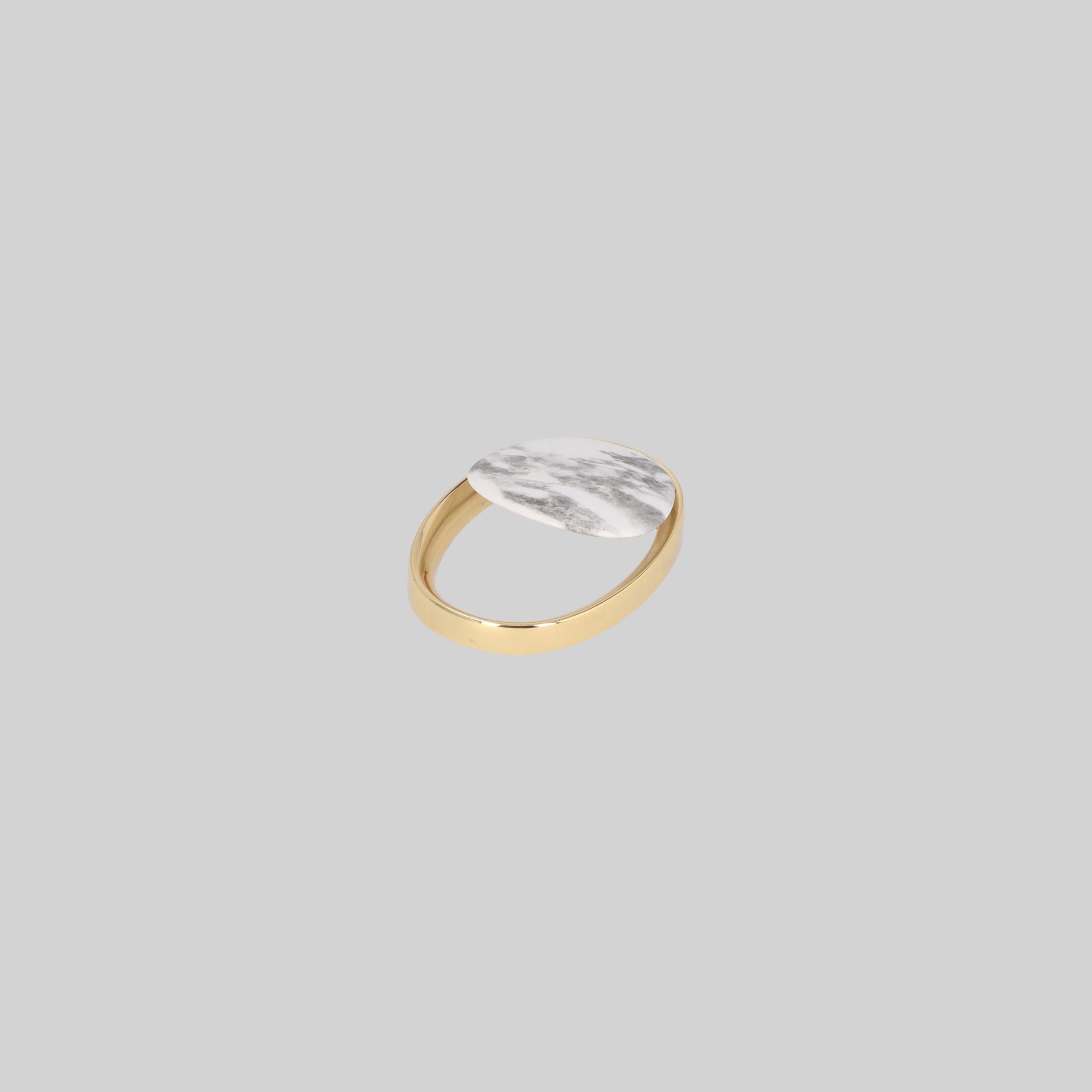 სახელური 1670 Stella 96mm ოქროსფერი/თეთრი გრანიტი Emaks