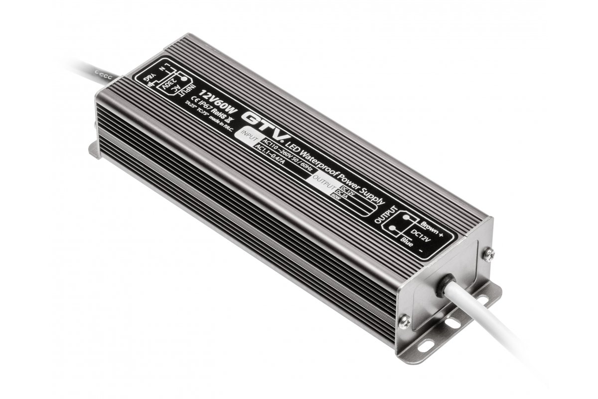LD-WZA60W-NW კვების ბლოკი დიოდური განათებისთვის LED წყალგაუმტარი 60W, IP67 GTV
