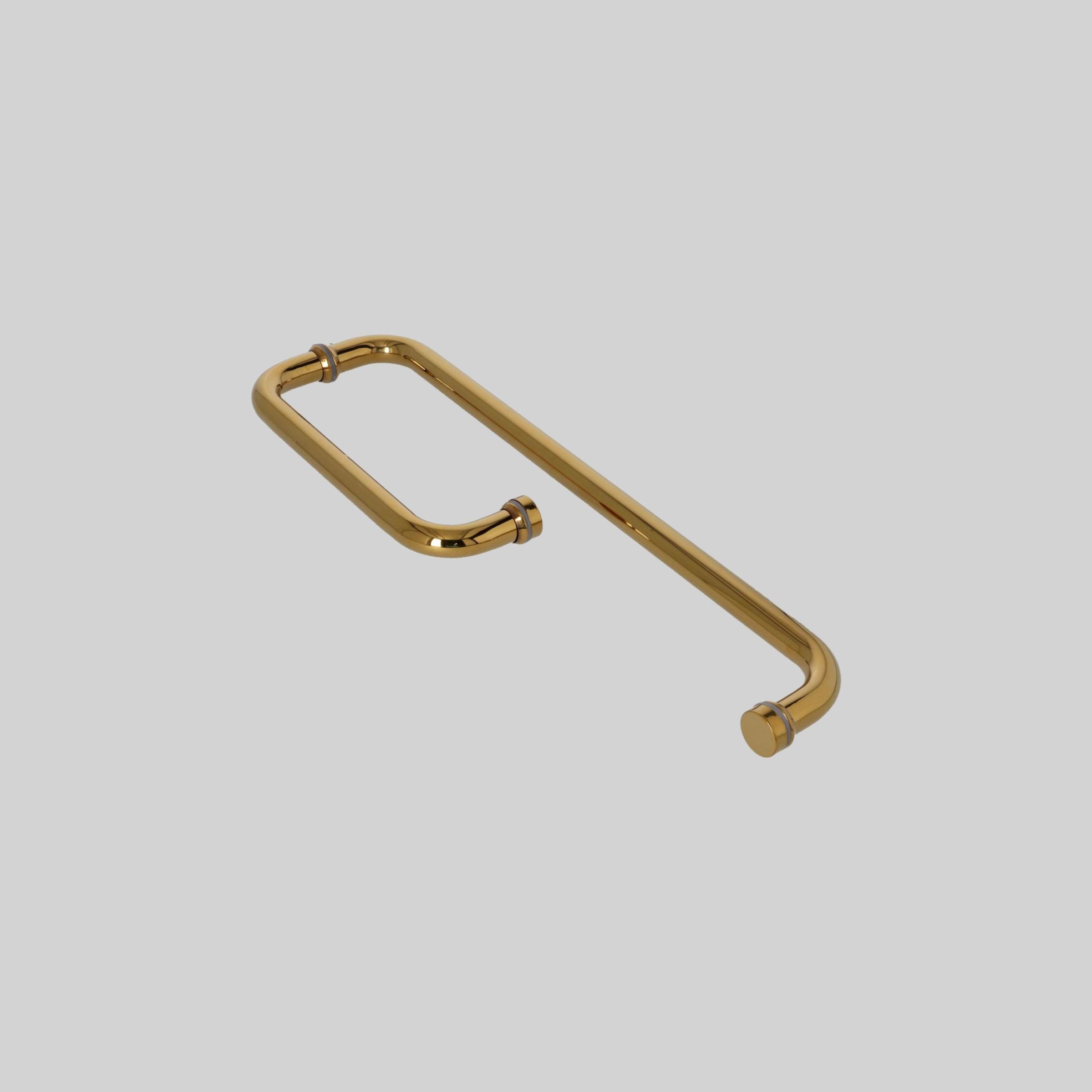 შუშის კარის სახელური T=0.8mm 19*200*400mm PG-პრიალა ოქროსფერი SS304 TM-E836