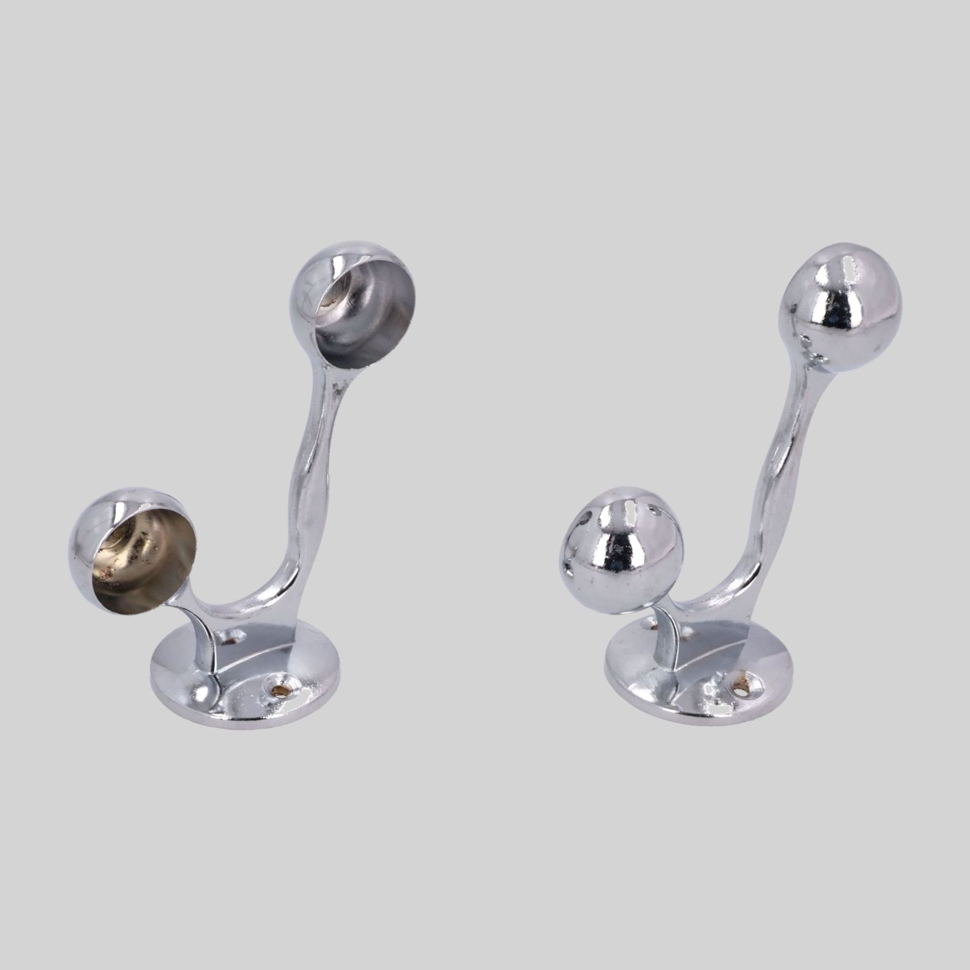 მილის სამაგრი ქრომი ორიანი 25mm ZINC&SS BASE TM-J179