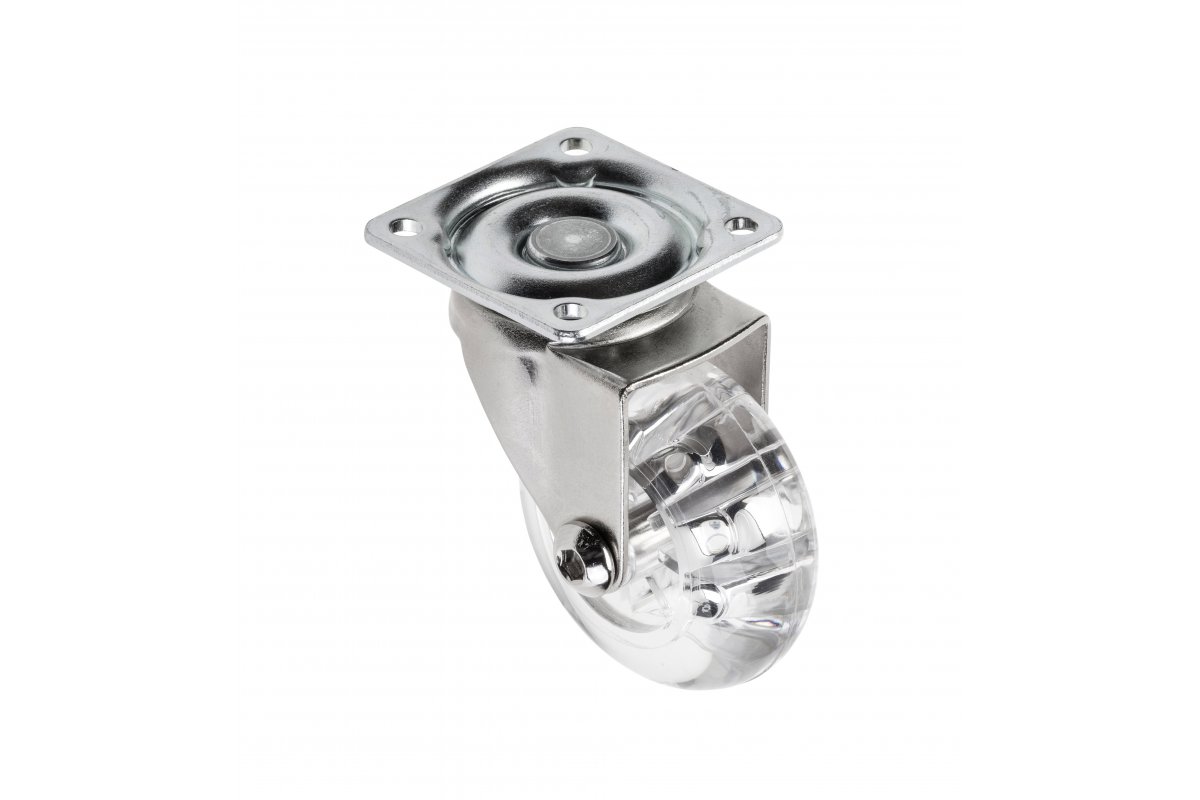 KM-RD-50-SF ავეჯის ბორბალი უმუხრუჭო 50mm გამჭვირვალე "Brazylia" GTV