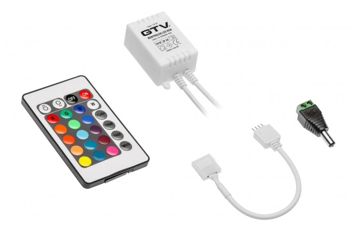 LD-KONMINI-RGB კონტროლერი და პულტი LED RGB-სთვის max 72W (12V) GTV