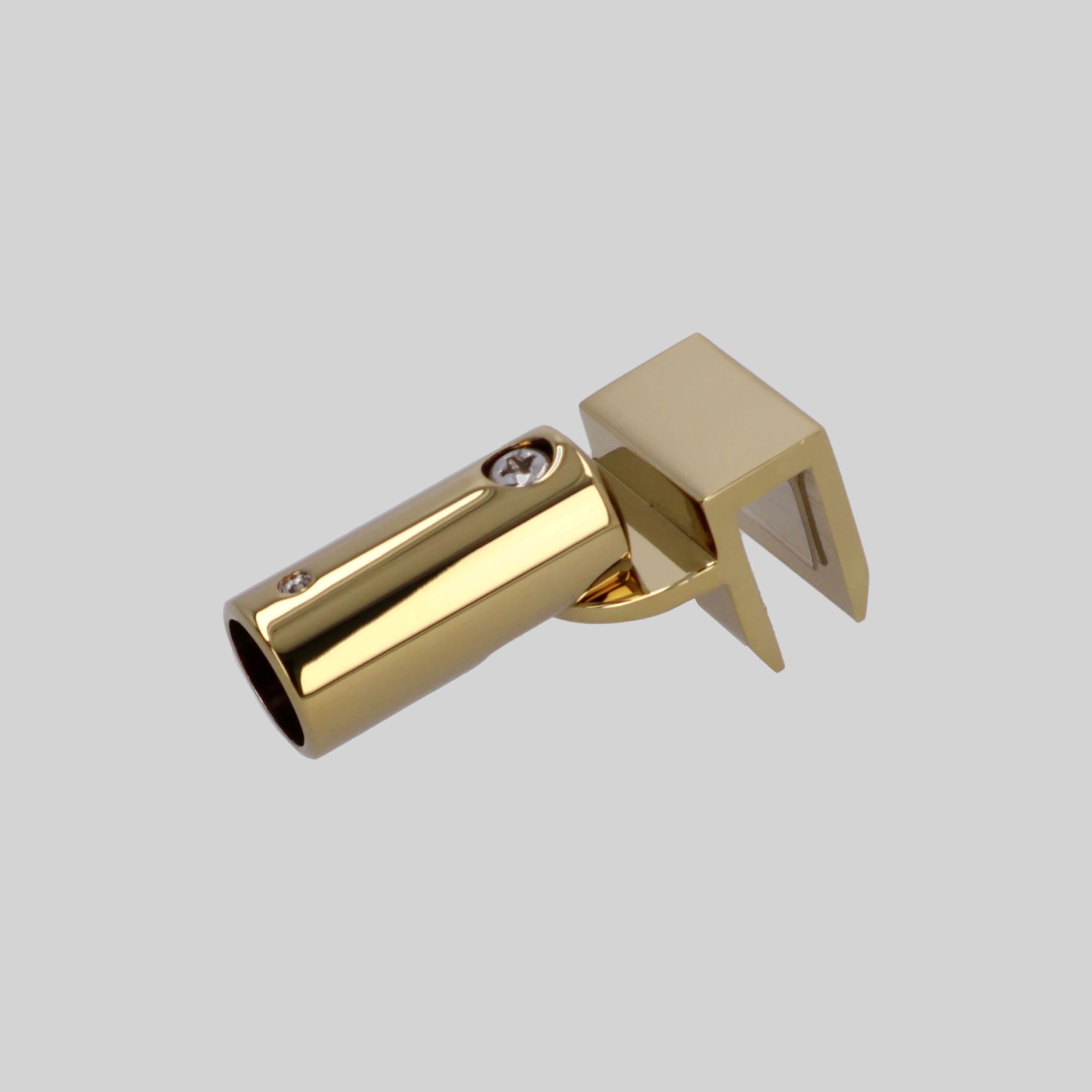 შუშის 19მმ მილზე სამაგრი PG-ოქროსფერი BRASS TM-C721