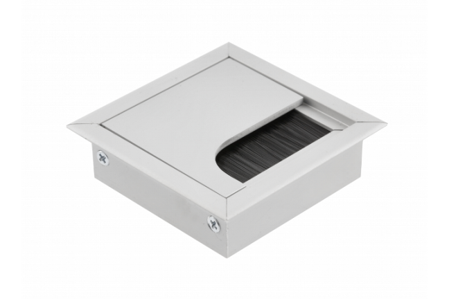 LB-K80X80-05 მაგიდაში ჩასასმელი კაბელის გამტარი 80*80მმ ალუმინისფერი GTV