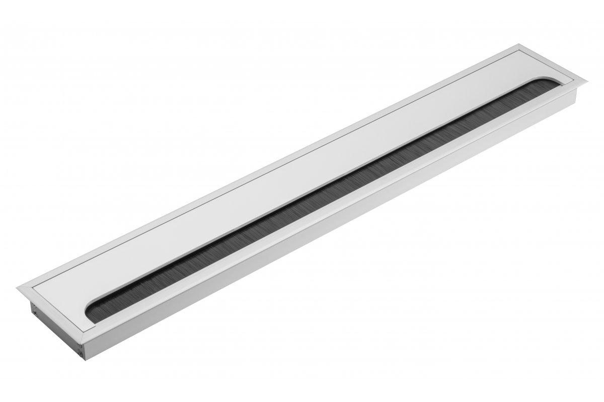 LB-80X500-05 მაგიდაში ჩასასმელი კაბელის გამტარი 80*500მმ ალუმინისფერი GTV