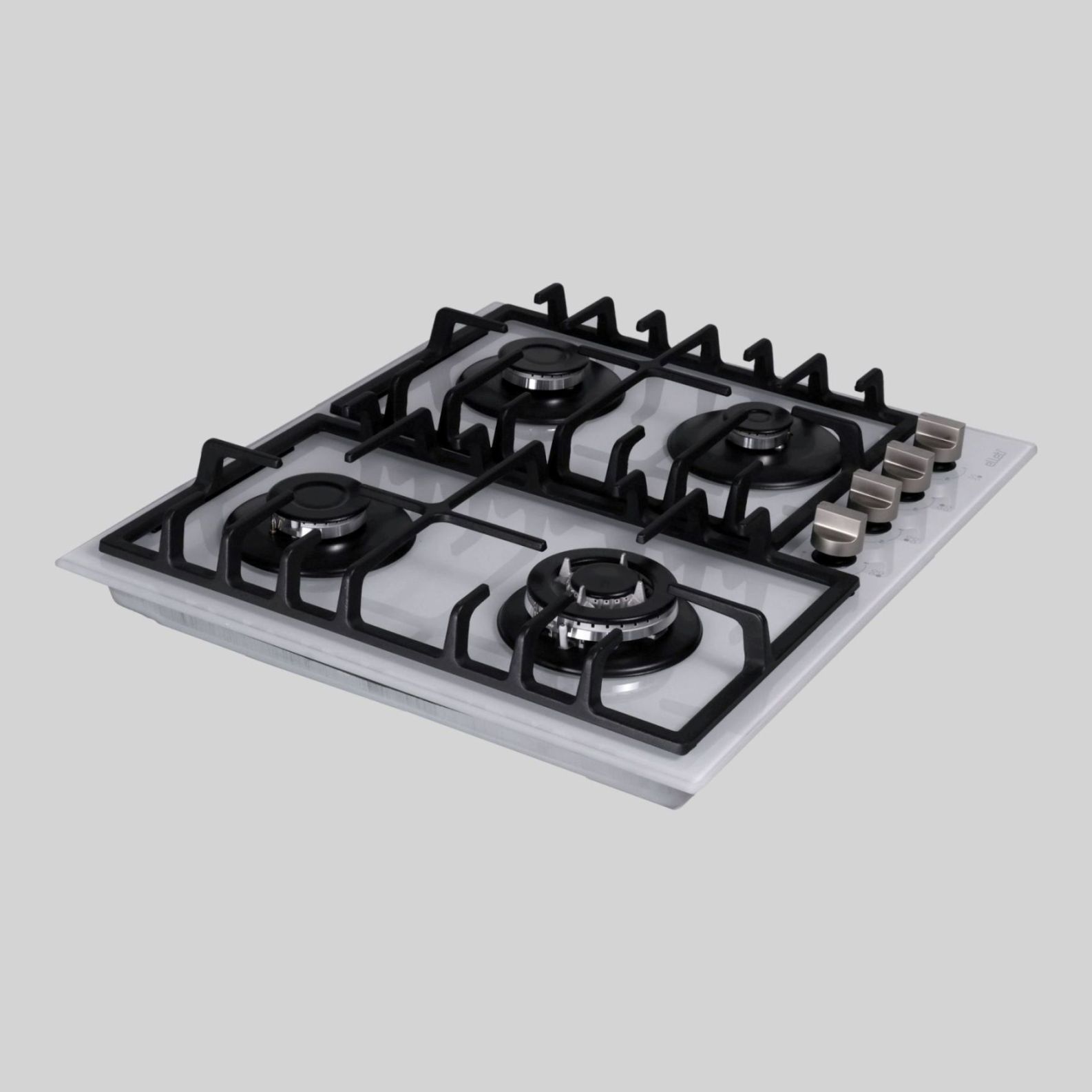 34236DNG გაზქურა 60cm, white, 8mm glass,aut.gas cut-off safe (3 Gas, 1 high speed 2.5Kw wok) ELETTI
