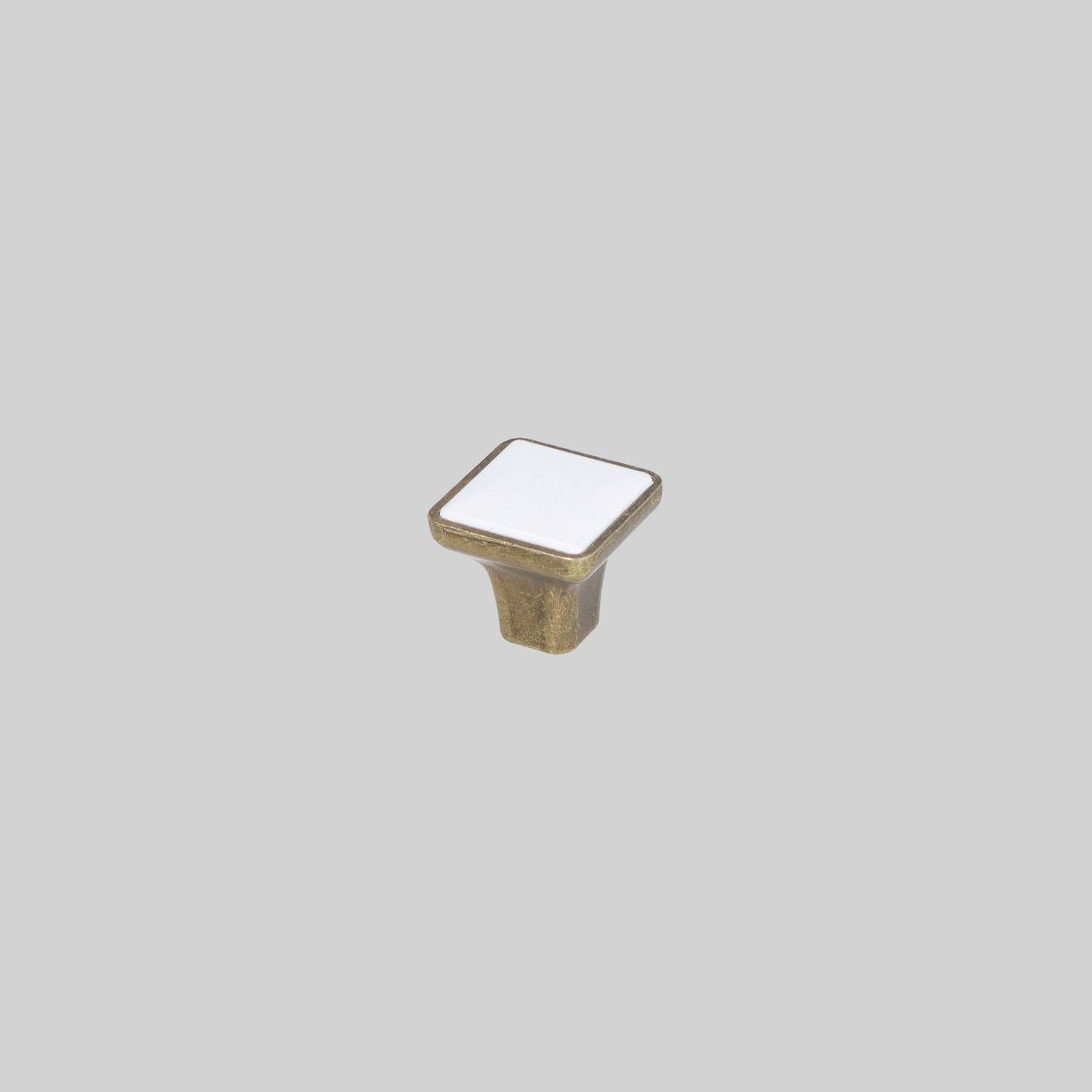 SAX-85791-Z-35-ABW ავეჯის სახელური სოკო ოთხკუთხედი AB/WHITE
