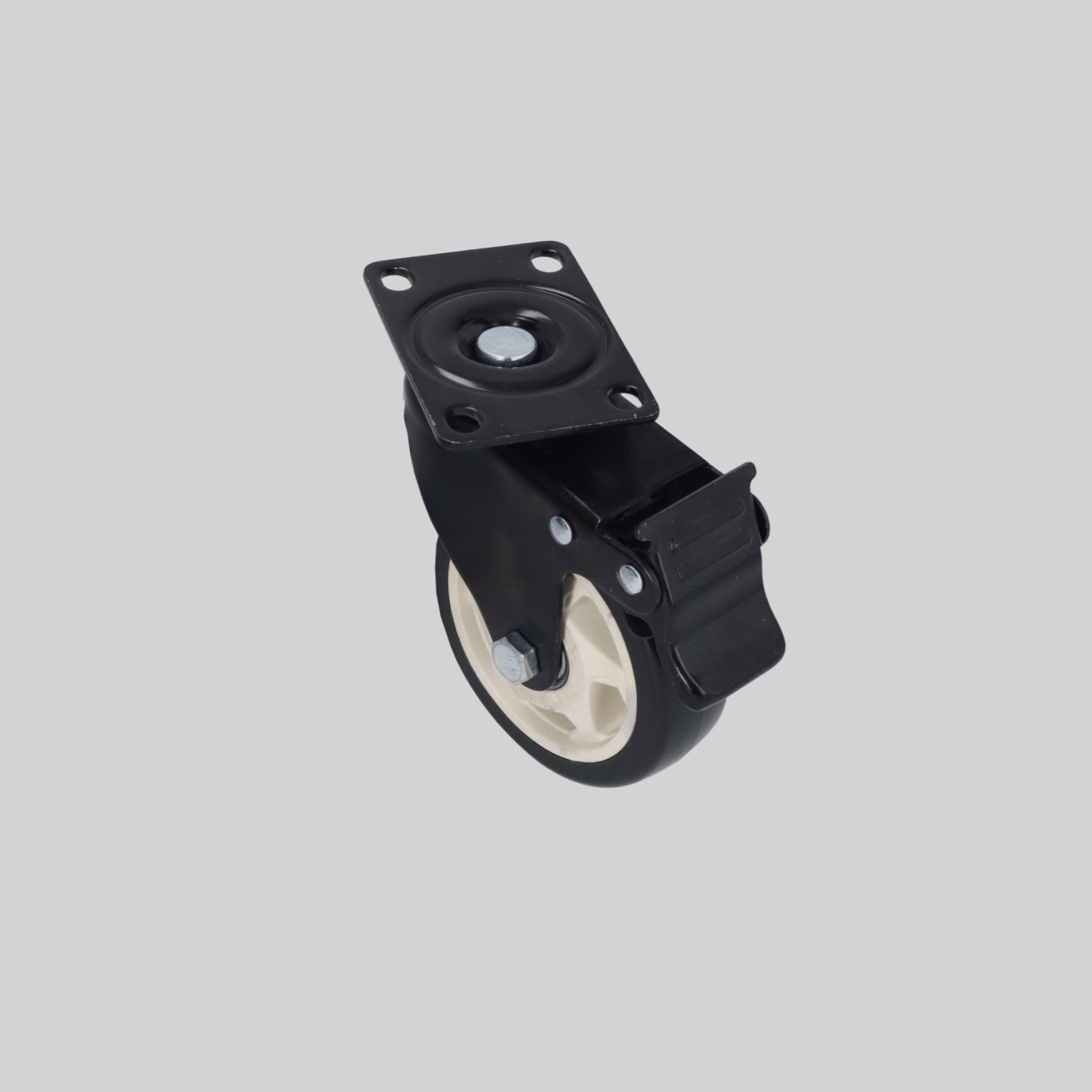 GOR-1770-100-BR-IRPVC-BL ავეჯის გორგოლაჭი მუხრუჭით O-100mm JF1770