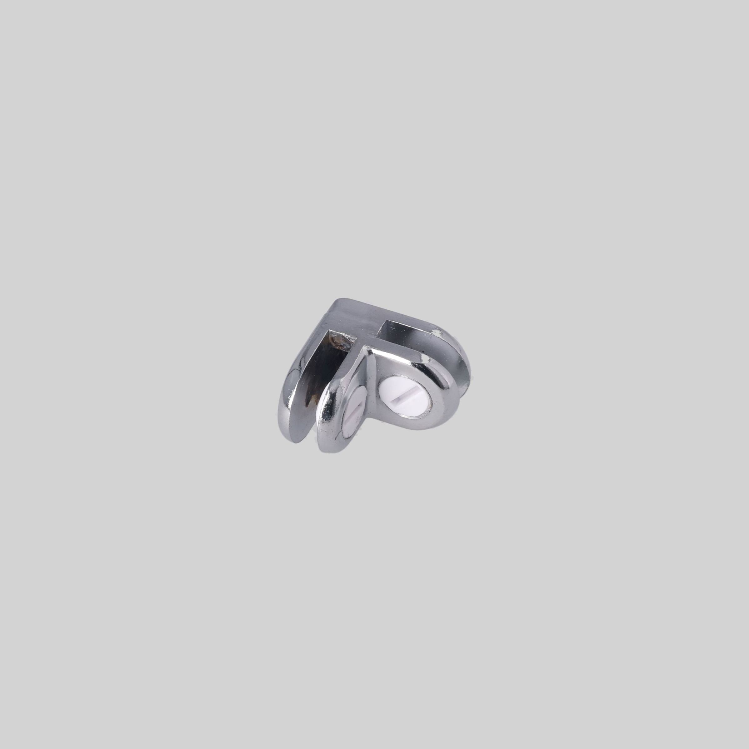 შუშის თაროს სამაგრი "L" max-5mm PSS-ქრომი zinc TM-W20