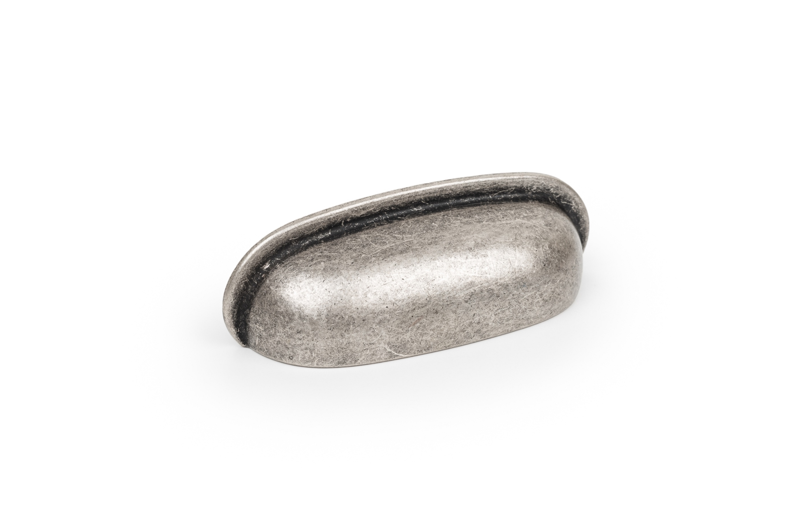 ავეჯის სახელური 64mm AURA - CC64L87mm antique silver cup pull hdle VIEFE