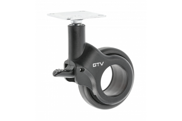 KM-STRADA-60MM-ZH-20 ავეჯის ბორბალი მუხრუჭით 60mm შავი GTV