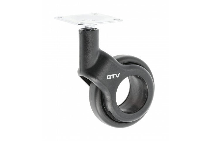 KM-STRADA-60MM-BH-20 ავეჯის ბორბალი უმუხრუჭო 60mm შავი GTV
