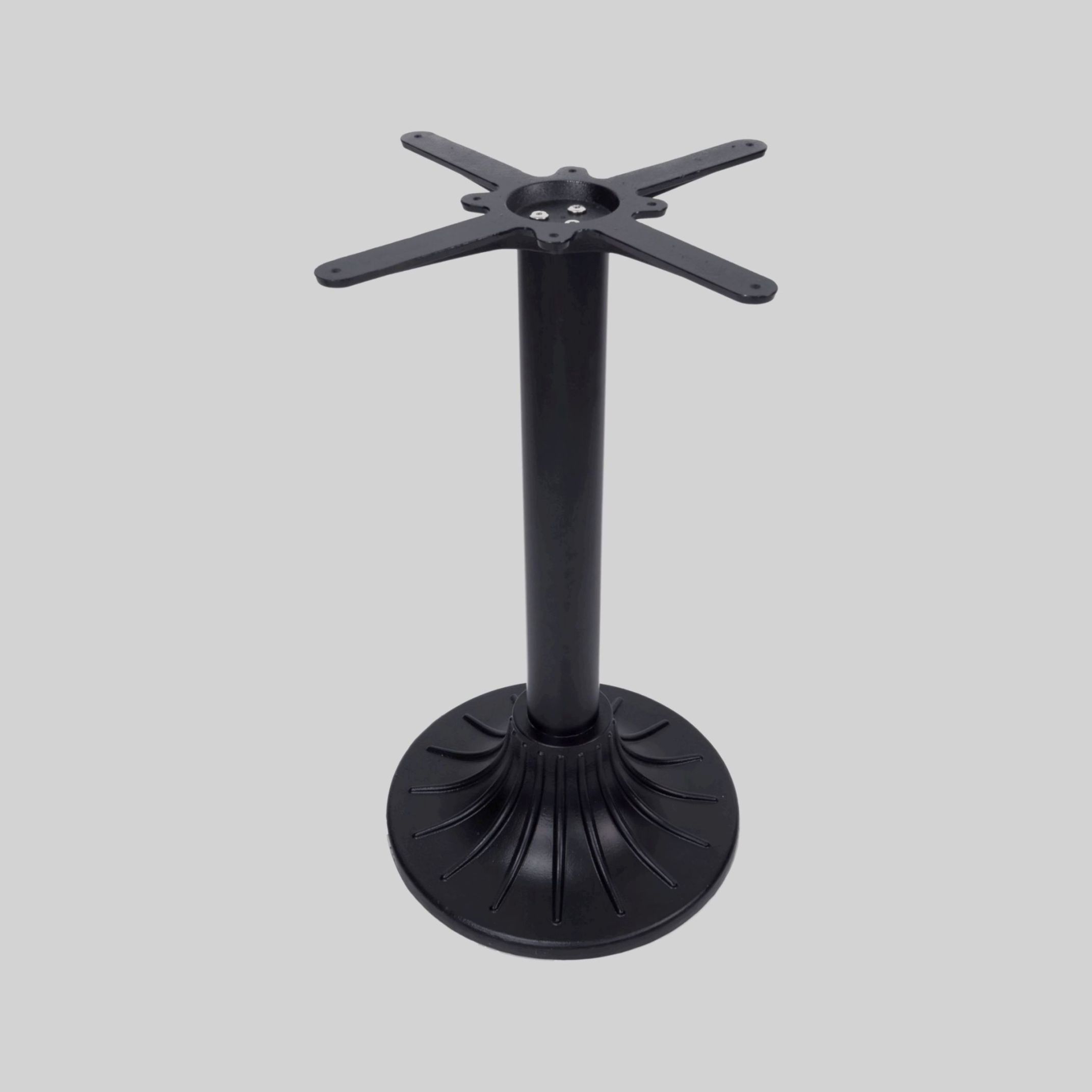 მაგიდის ფეხი შავი, თავი:450*450mm, ძირი:D=400mm, მილი:D=60/T=1mm, H=720mm TM-TBL18
