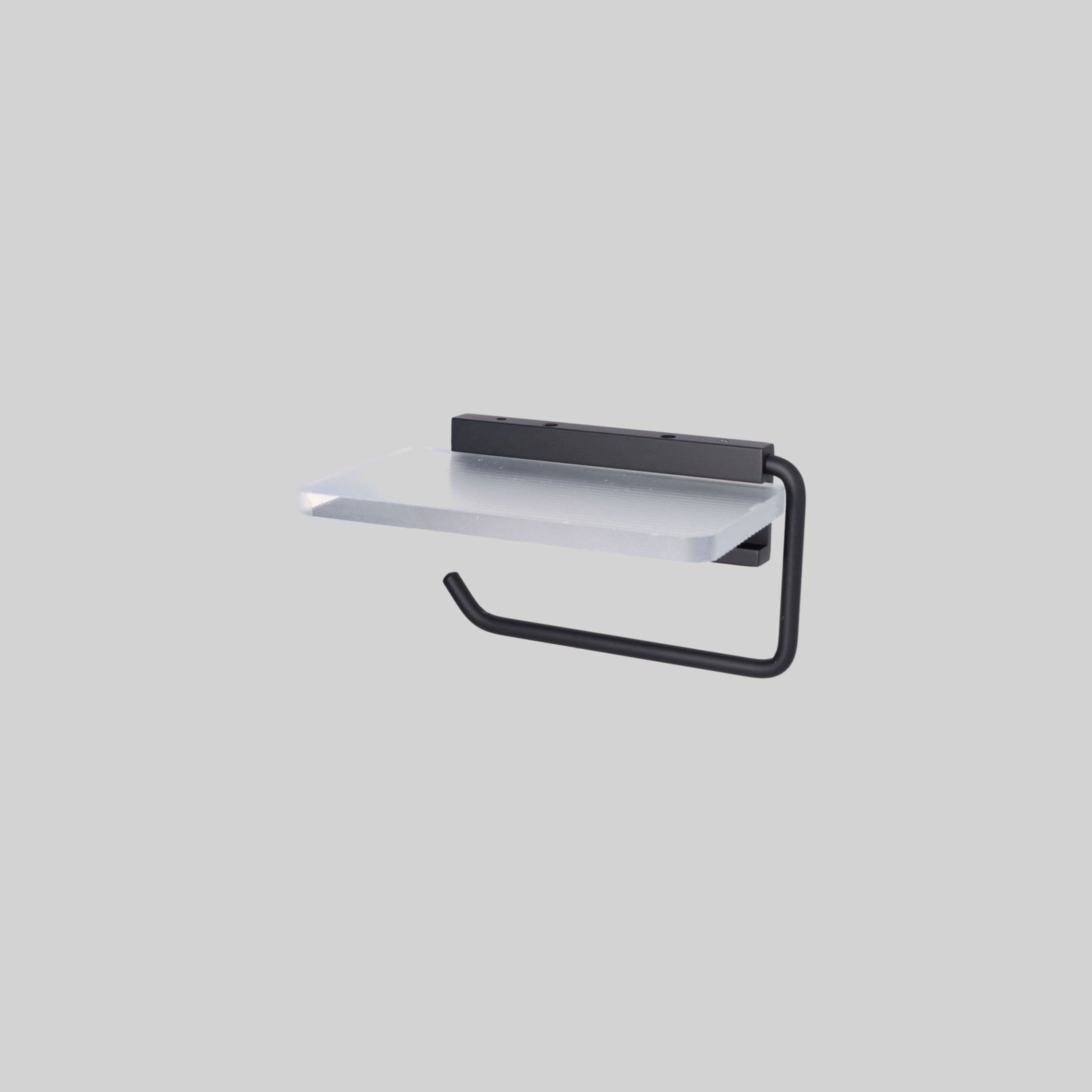 აბაზანის WC საქაღალდე+თარო 17*10*0.9cm შავი AL.+ACRYLIC TM-SD-11