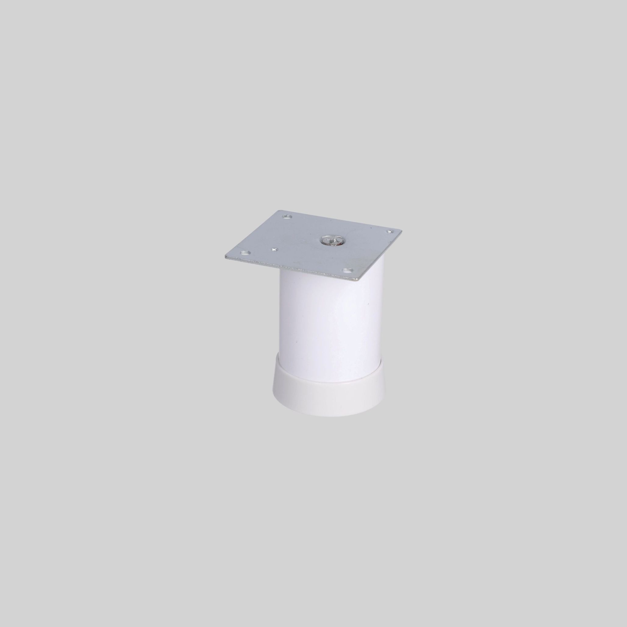ალუმინის ფეხი მრგვალი O=50mm H=10cm WHITE-თეთრი SFL-24