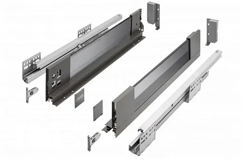 PB-AXISPRO-GLASS-KPL500B უჯრა სლაიდით შუშის გვერდებით AXIS-PRO H-116mm საშუალო, L-500mm ანტრასიტი GT