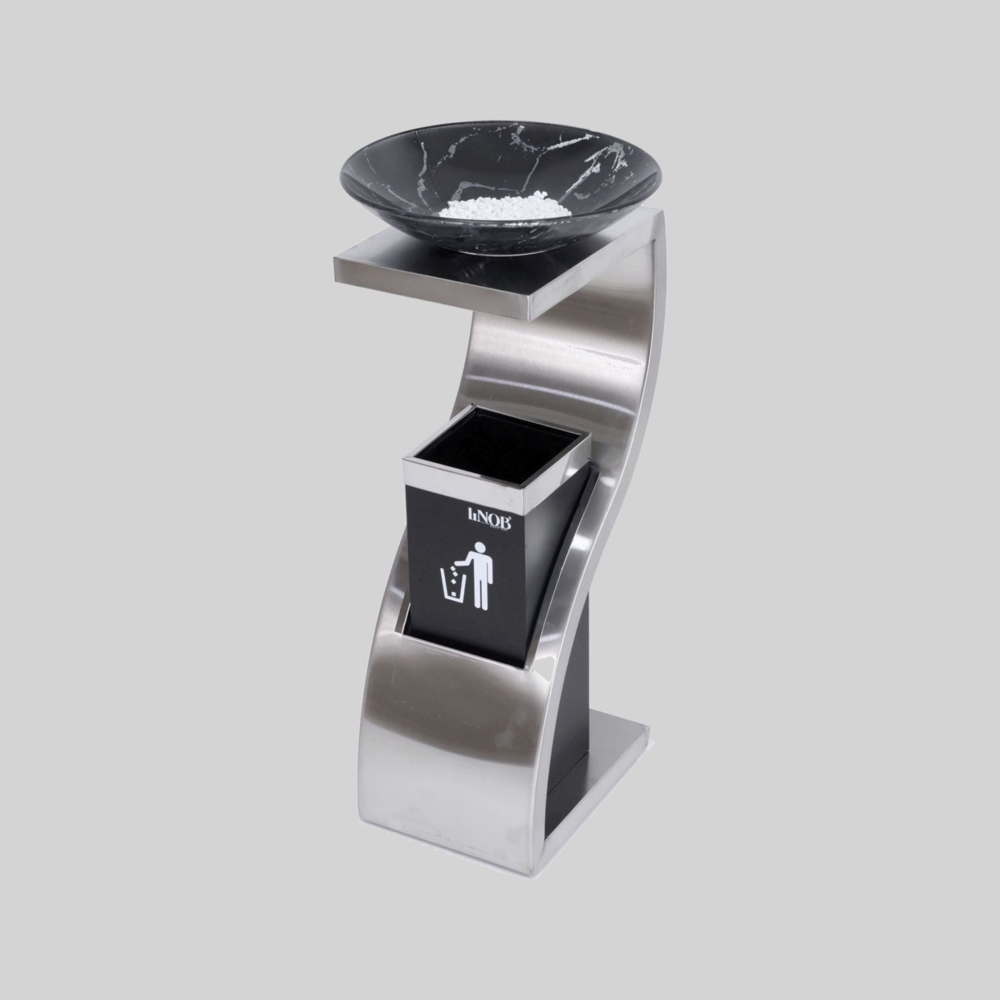 ნაგვის ურნა ეზოსთვის, SS-ინოქსი, L280*W220*H740, SS, TM-B-009