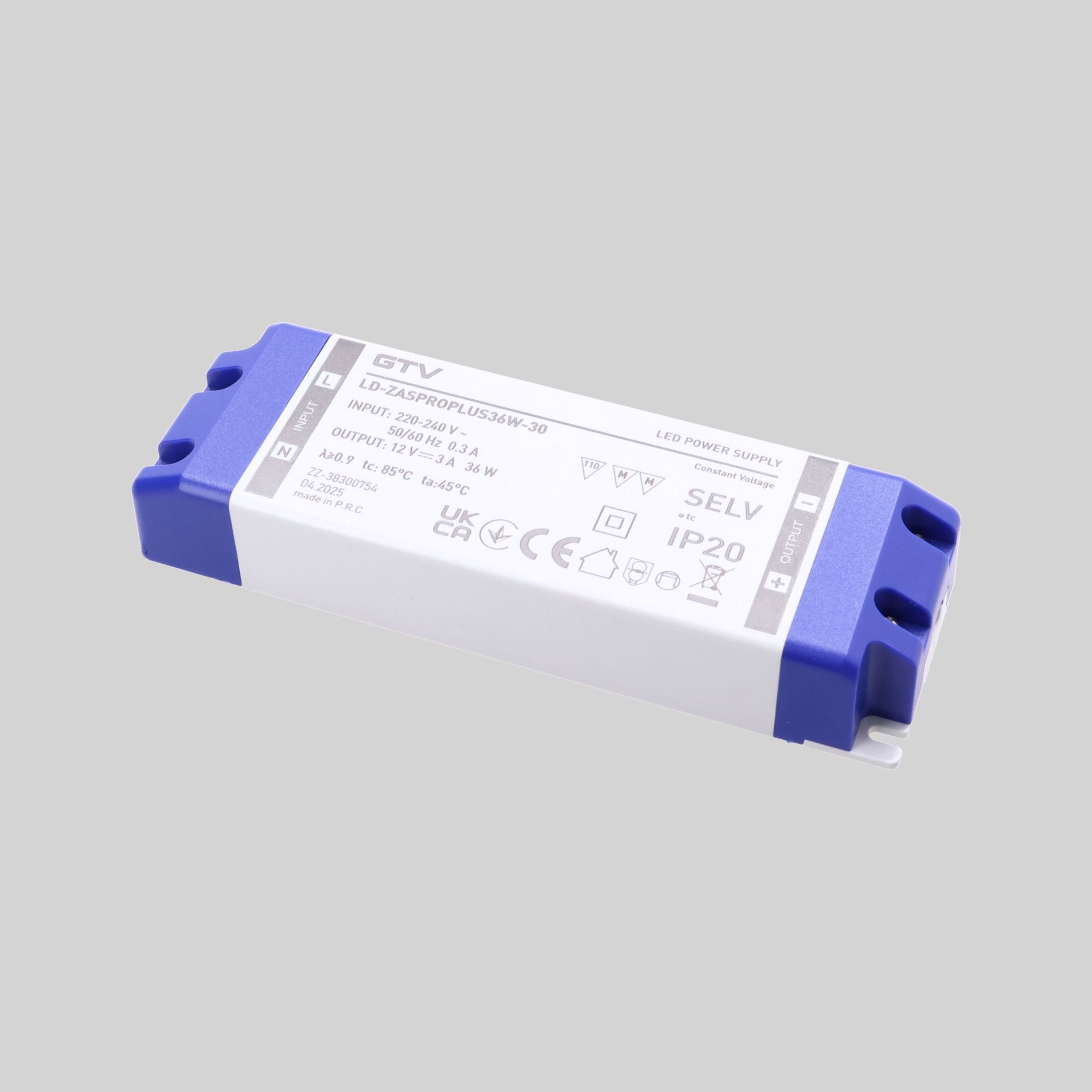 LD-ZASPROPLUS36W-30 კვების ბლოკი LED Power Supply PRO+12V, 36W, input 220-240VAC, IP20, dim147x48x24