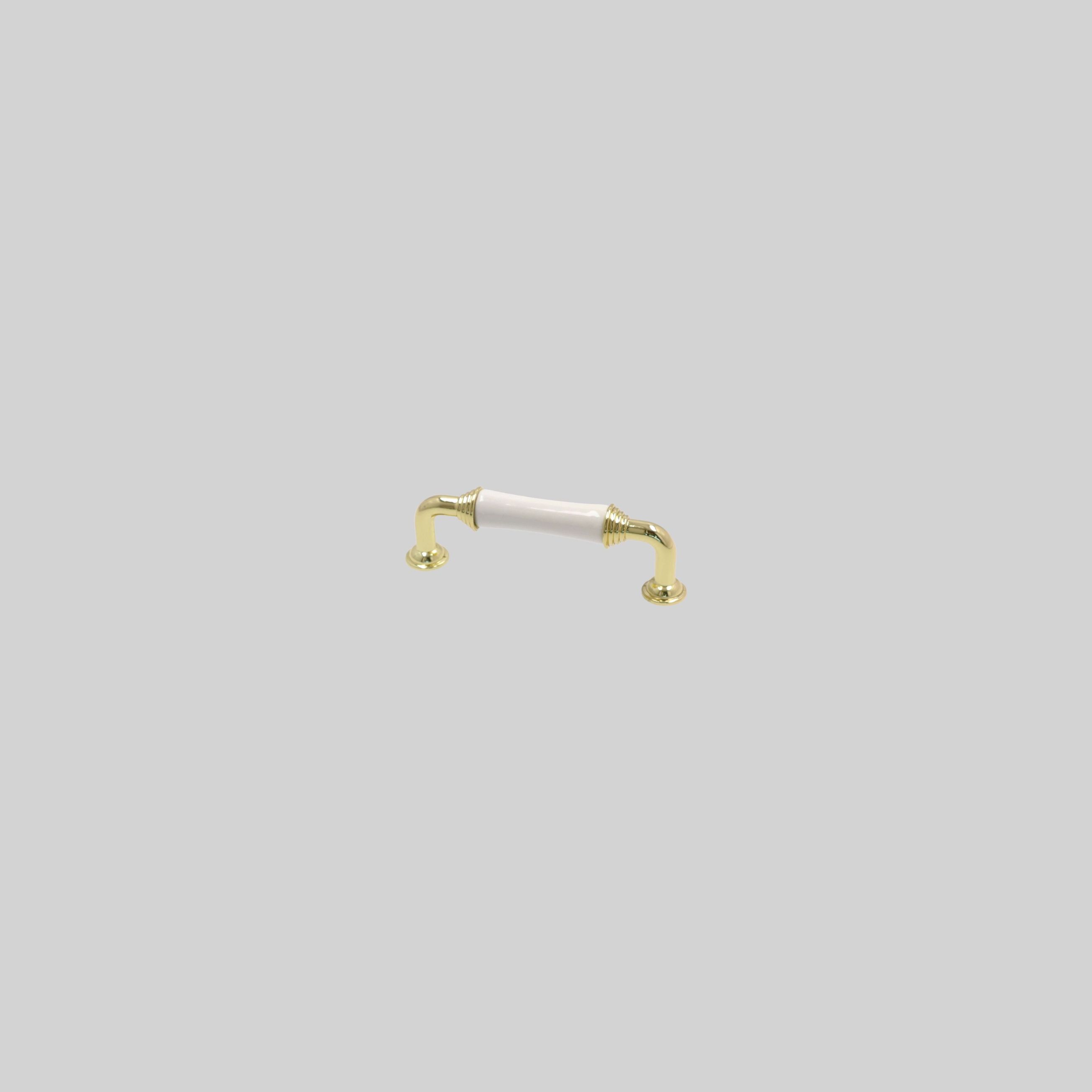 ავეჯის სახელური 96მმ,K Gold/White,თუთია-კერამიკა,LK6118 ZF