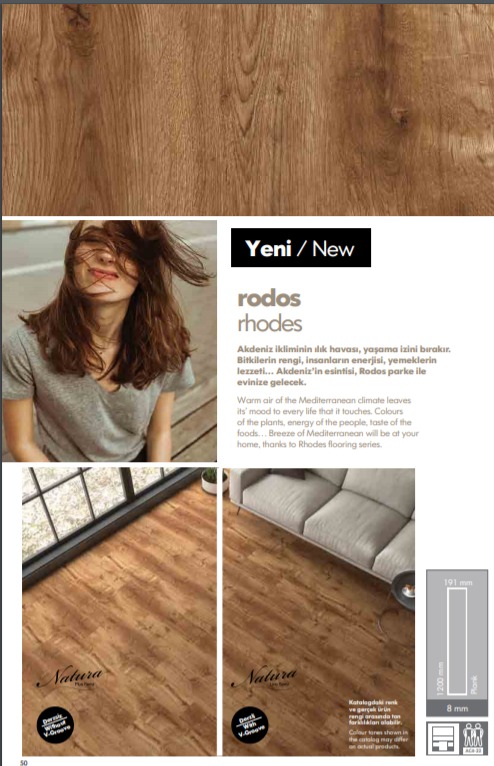 ლამინირებული იატაკის საფარი AGT RODOS V 8*191*1200 AC04 (1 შეკვრა=1.8336მ2)