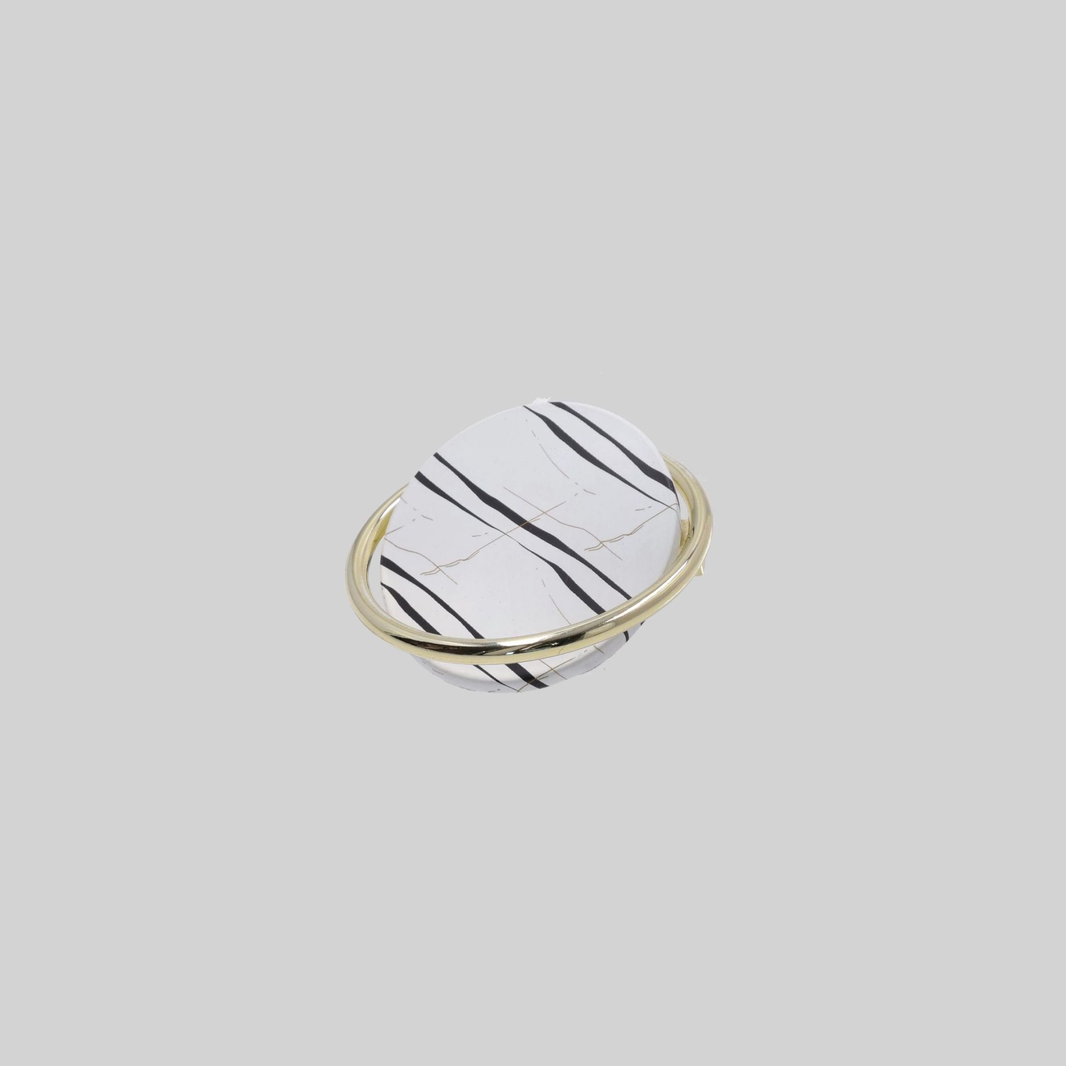 ავეჯის სახელური 64მმ,K Gold+White Water Print,თუთია,LK50055 ZF