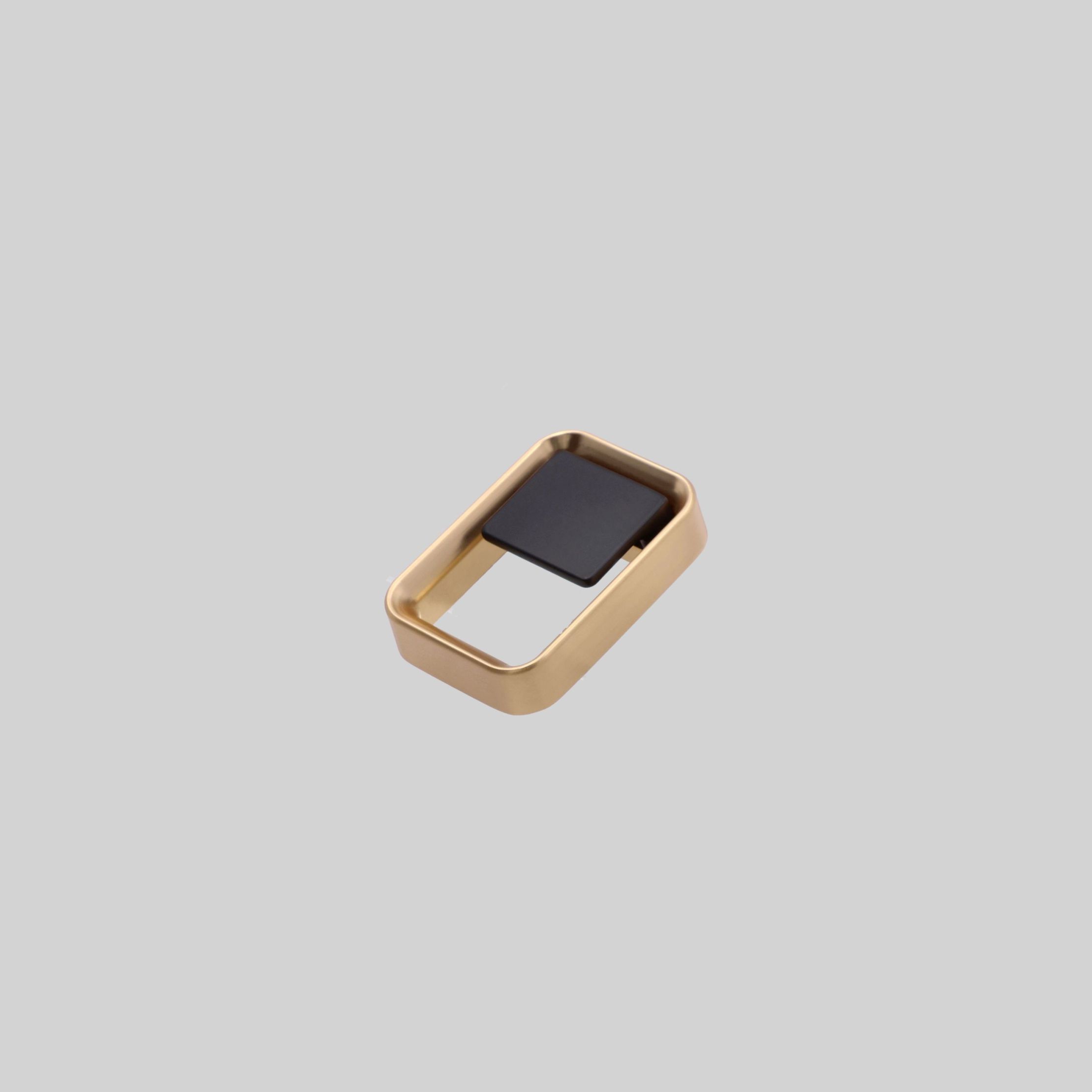 ავეჯის სახელური 64მმ,Satin Brass+Matt Black,თუთია,LK50054 ZF