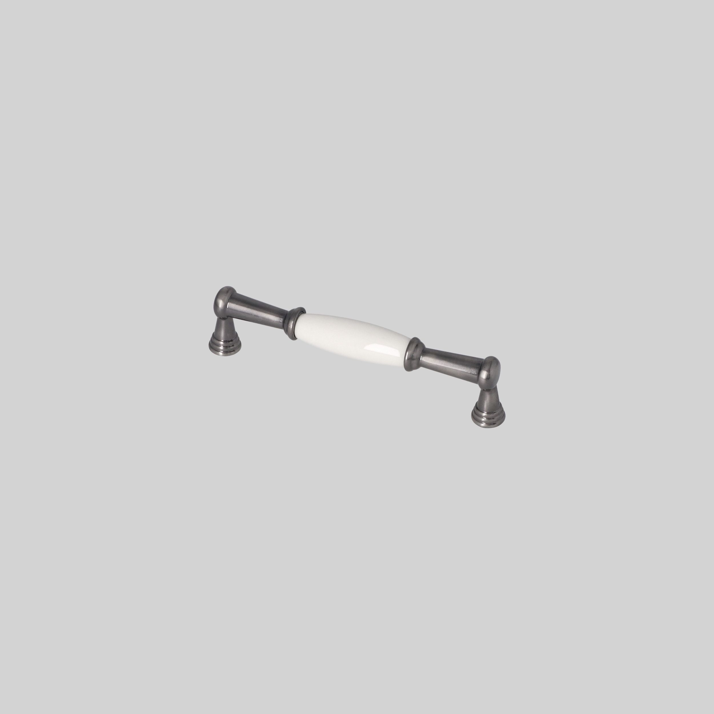 1045-128-ANK-000 სახელური L=128mm, ანტიკ ნიკელი-თეთრი ERKUL