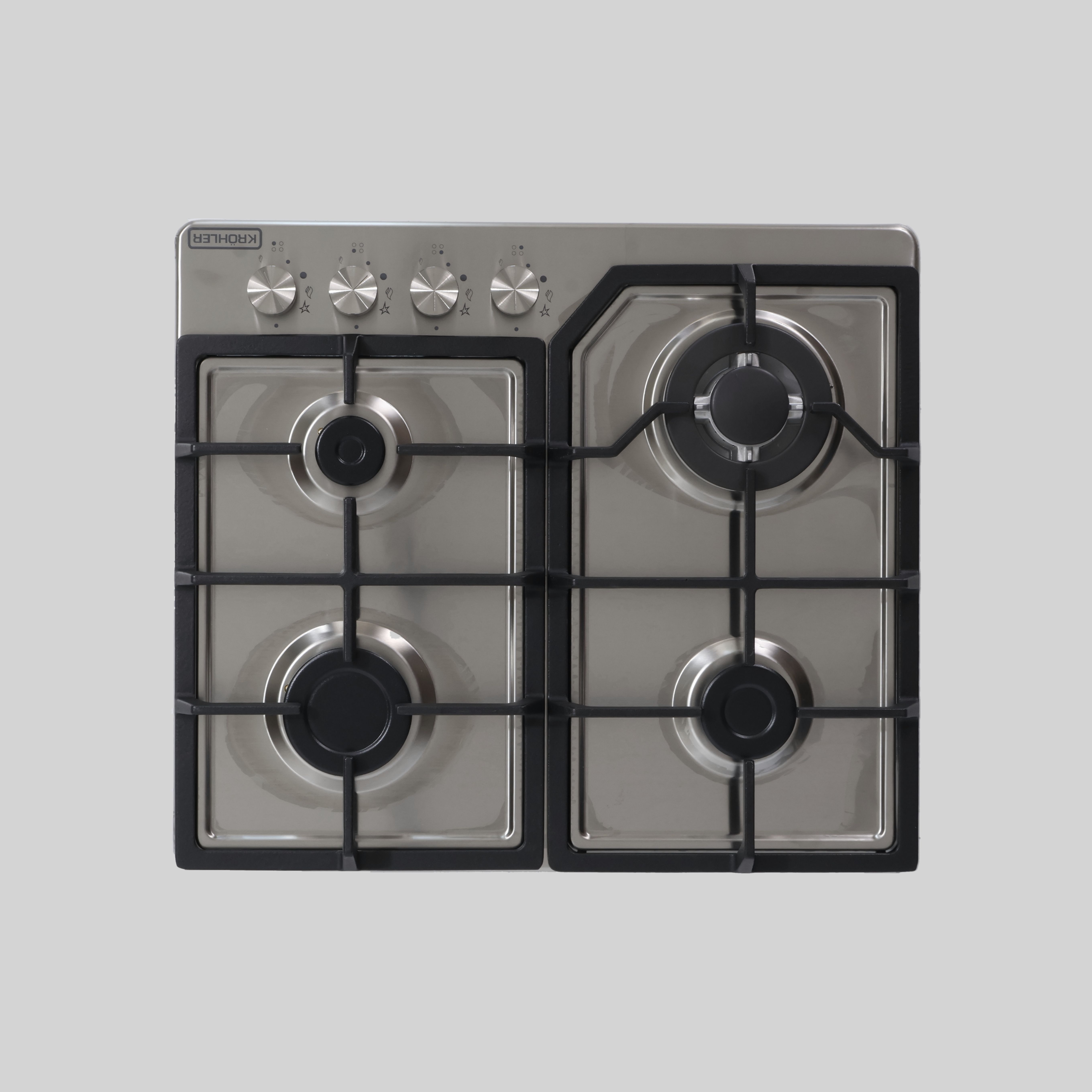 39530DNG გაზქურა 60სმ ინოქსი,(3 Gas+1*3.8Kw wok), გაზკონტროლი, ELLETI