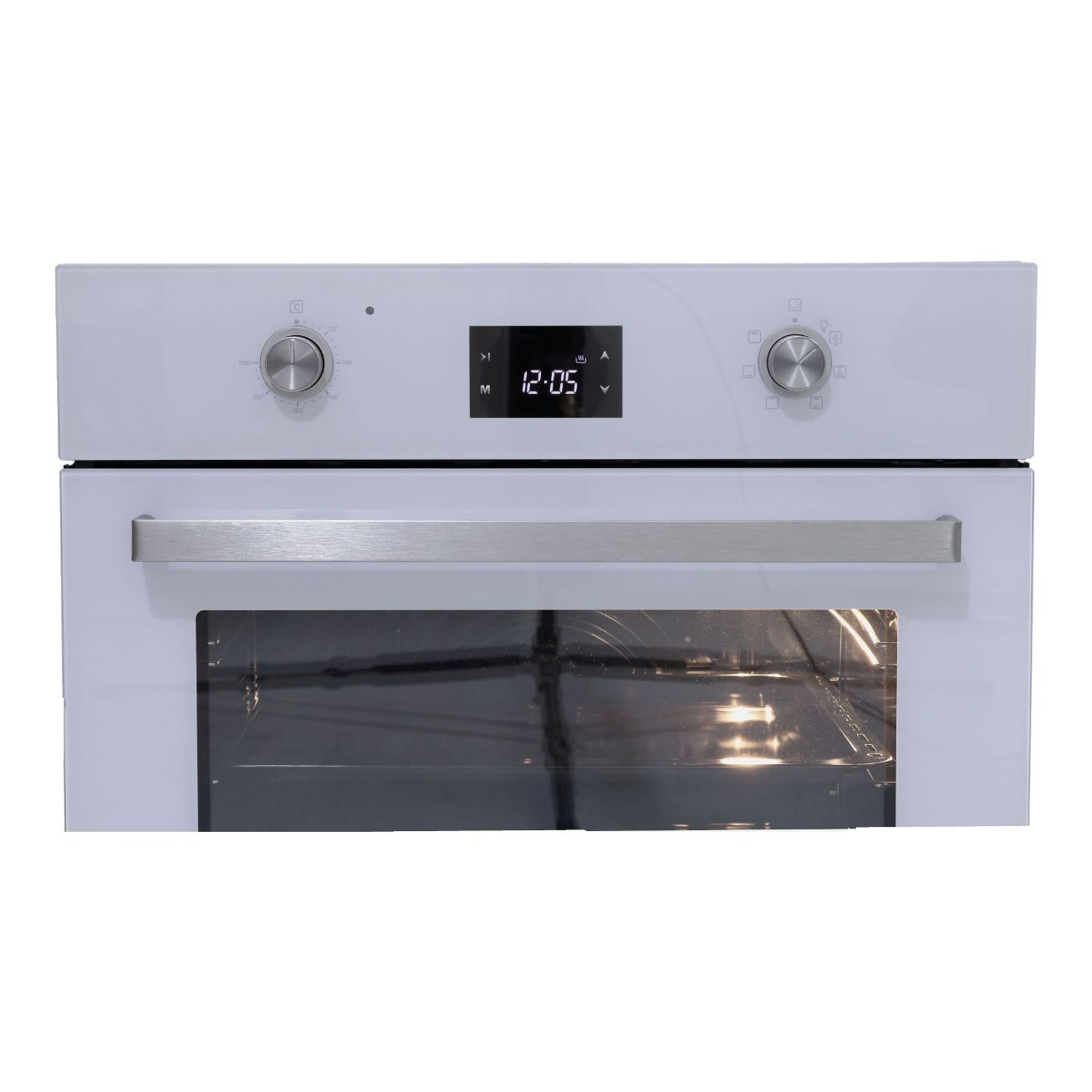 2163 W60 ჩასაშენებელი ღუმელი 61Lt. თეთრი შუშა 6PR./Timer-Touch/Thermostat/Turbo fan ELETTI — ფოტო 2