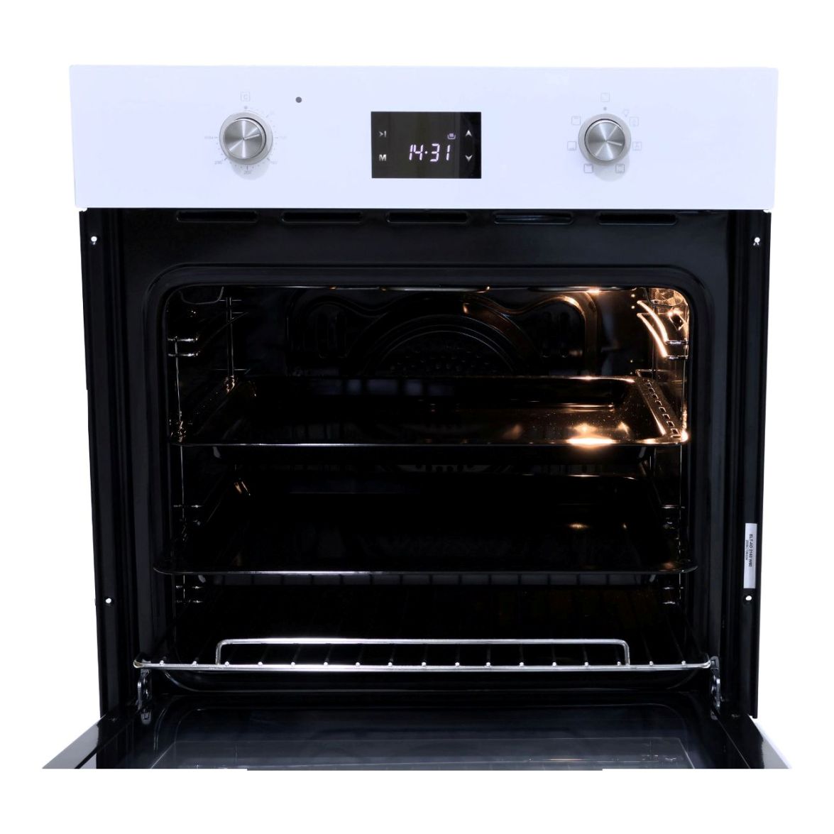 2163 W60 ჩასაშენებელი ღუმელი 61Lt. თეთრი შუშა 6PR./Timer-Touch/Thermostat/Turbo fan ELETTI — ფოტო 4