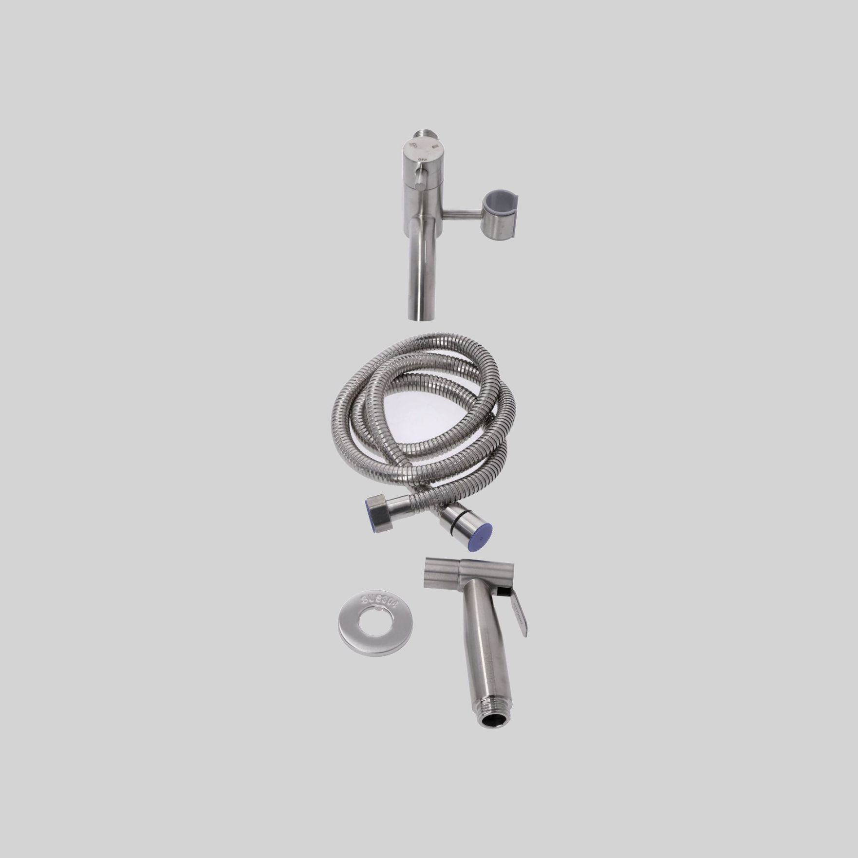 ONKHIG-SG07-1.2M-304-IN ჰიგიენური ონკანი SSS-ინოქსი SUS304 (1.2მ. შლანგი+დამჭერი) TM-SG-07